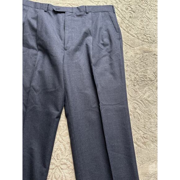 Burberry Men's Trousers 38x30 Pleated Wool Dress Pants Navy Suit Separate - Picture 4 of 6
